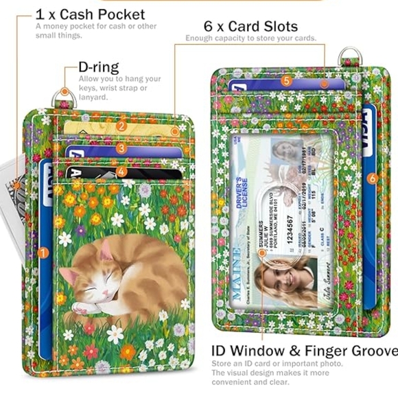 Floral RFID Blocking Wallet with ID Window - Picture 1 of 4